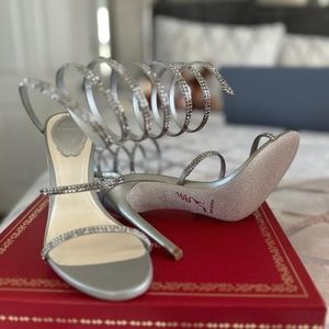 New Rene Caovila Supercleo silver heels